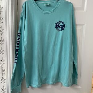 Comfort Colors Size Large "Ky bleeding blue since 1792" graphic tee in baby blue